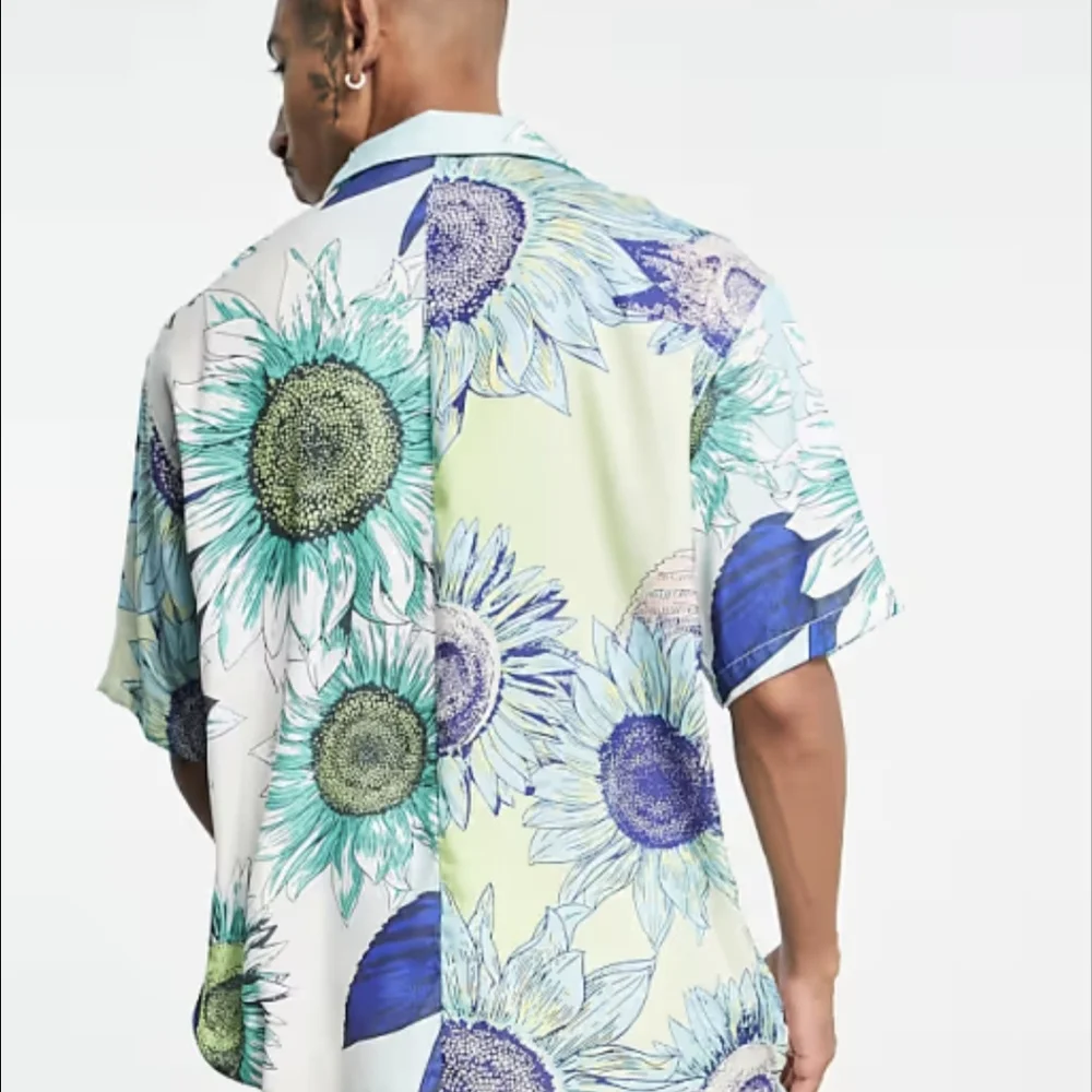 NWT Bershka Men's Floral Print Shirt Size L - Picture 4 of 9